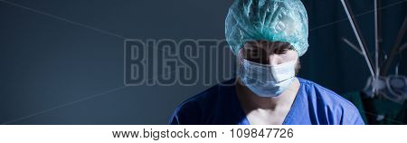 Surgeon In Sterile Medical Uniform