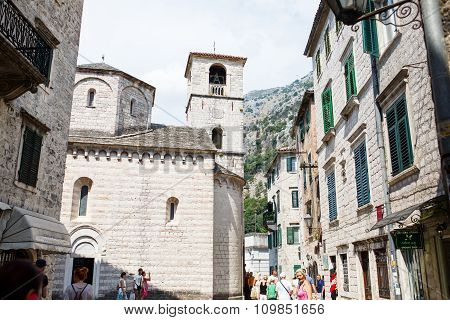 Kotor, Montenegro - August 10, 2015: View On Old Town Of Kotor Unesco Twon In Montenegro.
