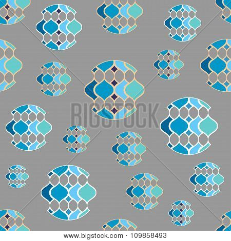 Flat Spheres Pattern On A Grey Background