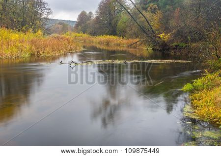 Landscape with Vorskla river in Sumskaya oblast Ukraine