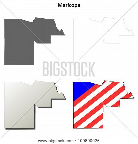 Maricopa County, Arizona outline map set