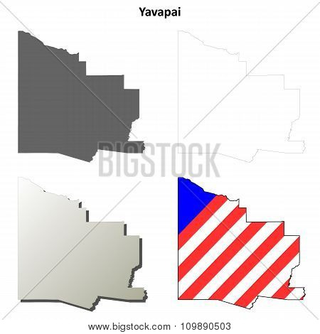 Yavapai County, Arizona outline map set