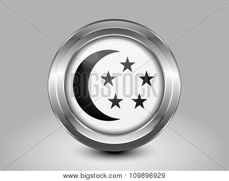 Singapore Variant Flag. Metal Round Icon