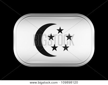 Singapore Variant Flag. Rectangular Shape With Rounded Corners