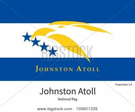 National flag of Johnston Atoll with correct proportions, element, colors