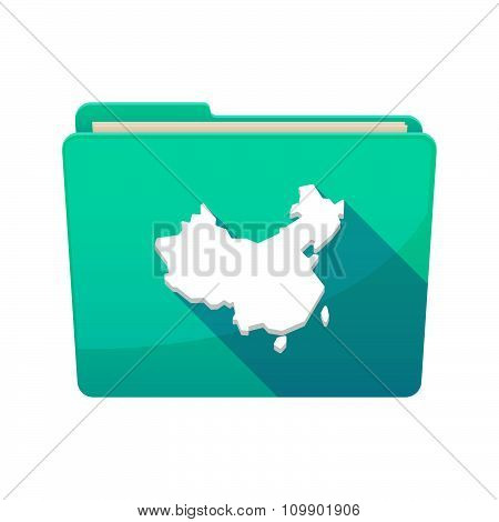 Long Shadow  Binder With   A Map Of China