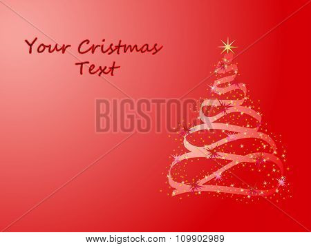 Glowing Cristmas Tree on a red backgroundGlowing Cristmas Tree on a red background