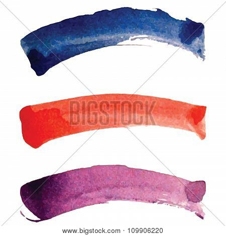 Watercolor brush strokes