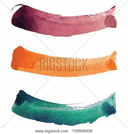 Watercolor brush strokes