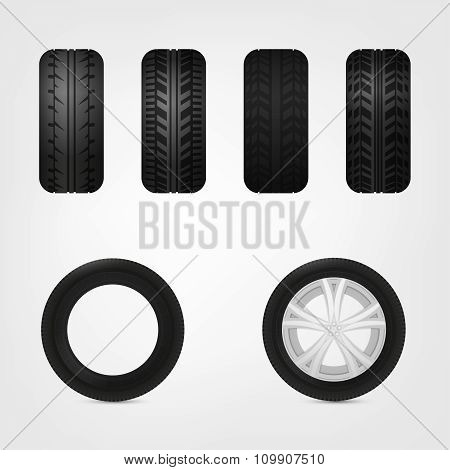 Tires collection vector