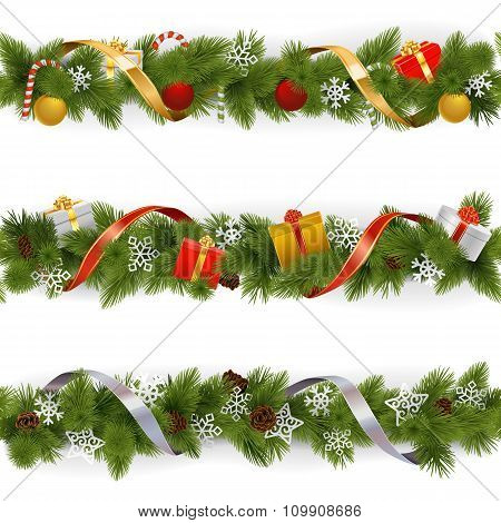 Vector Christmas Border Set 3