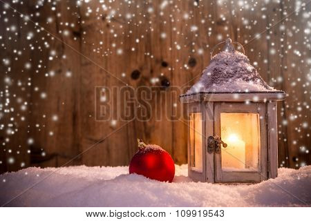 Abstract Christmas background with shining antern