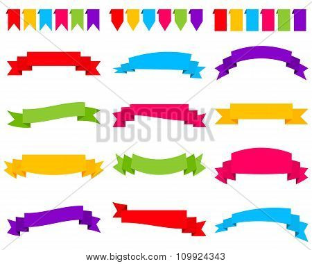 Set Of Colorful Ribbon Banners