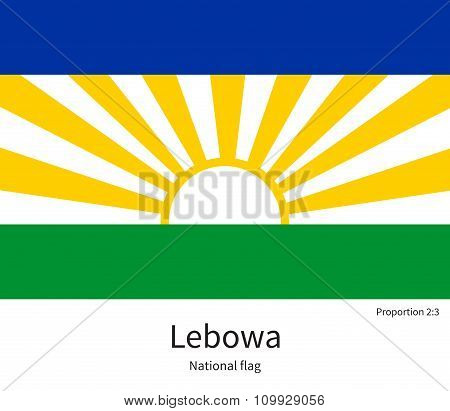 National flag of Lebowa with correct proportions, element, colors