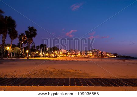Sunset Beach View In Salou, Spain
