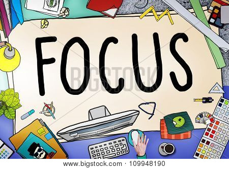 Focus Determine Center Concentrate Point Concept