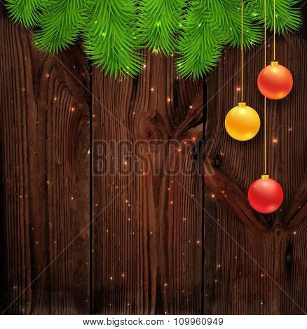 Merry Christmas wood background.