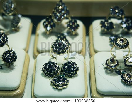 jewelry in store window. fashion image