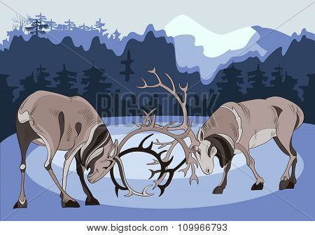 Beating two deer