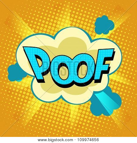 poof comic bubble retro text