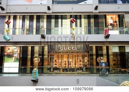 SINGAPORE - NOVEMBER 08, 2015: interior of The Shoppes at Marina Bay Sands. The Shoppes at Marina Bay Sands is one of Singapore's largest luxury shopping malls