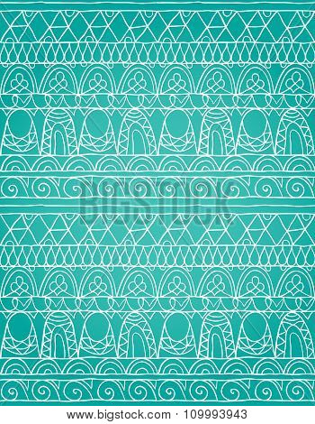 Turquoise ethnic pattern vector