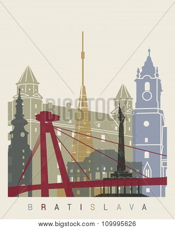 Bratislava Skyline Poster