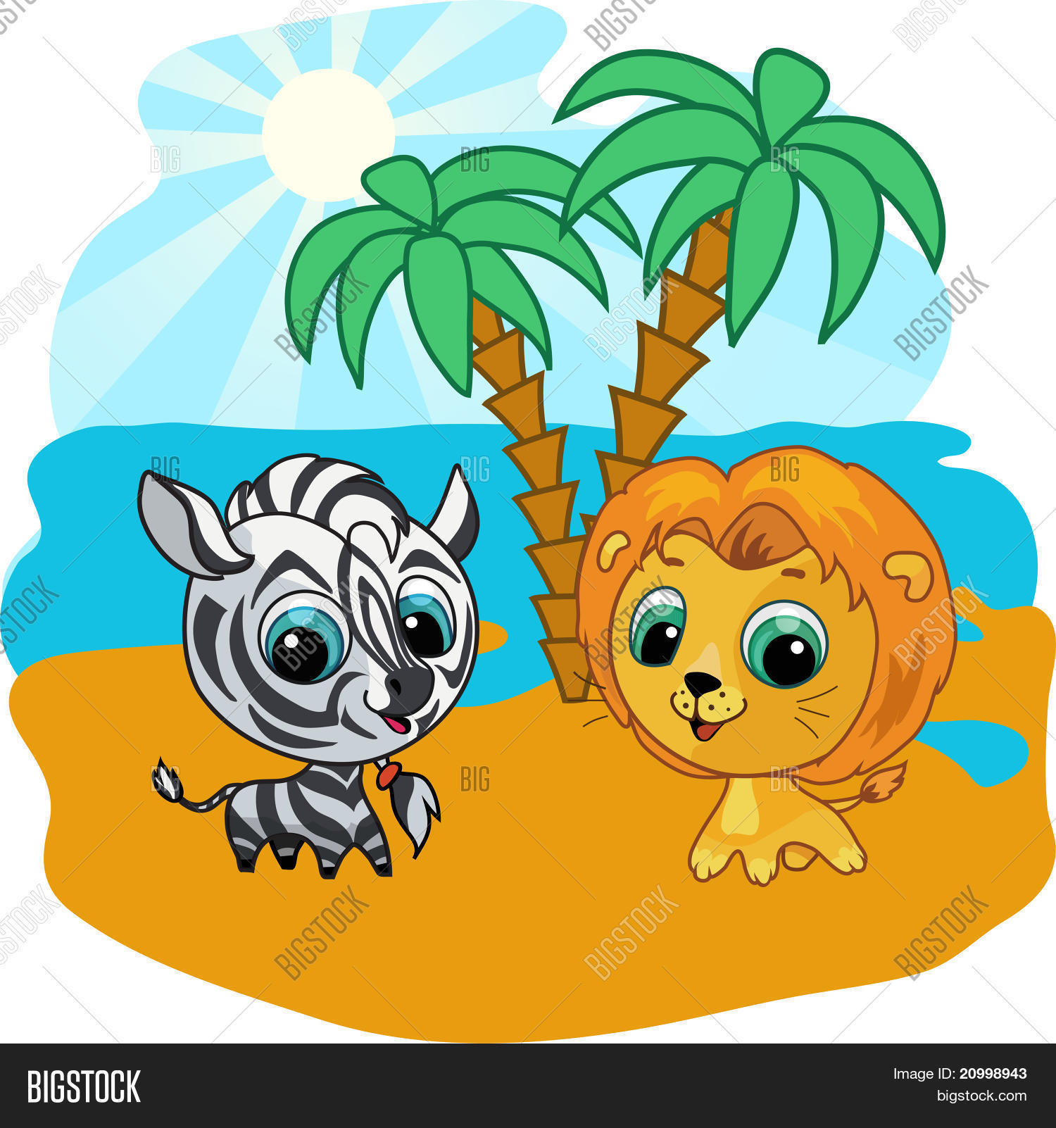 Cute Lion Zebra Vector & Photo (Free Trial) | Bigstock