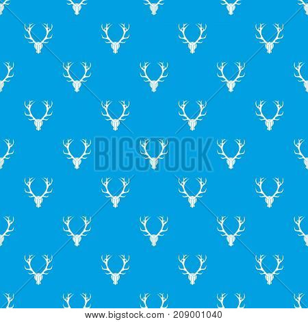 Deer antler pattern repeat seamless in blue color for any design. Vector geometric illustration
