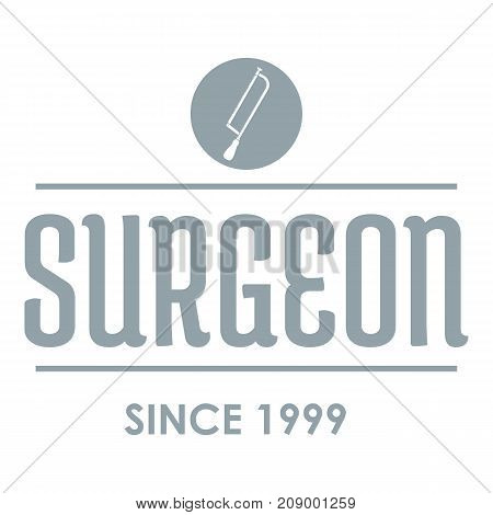 Surgeon logo. Gray monochrome illustration of surgeon vector logo for web