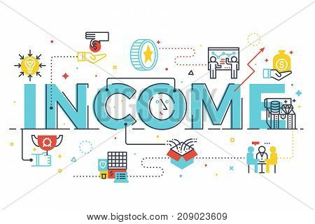Income Word Lettering Illustration