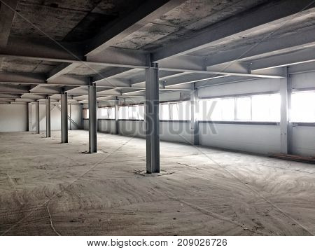 Construction Site Of An Industrial Building Inside