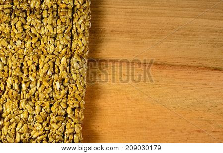 Brittles With Sunflower Seeds On A Wooden Table