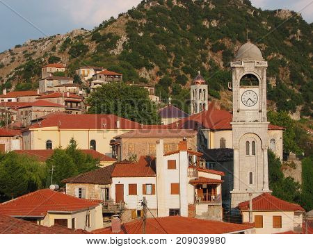 Dimitsana town in Peloponnese at Greece Europe