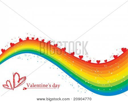 San Valentino sfondo con cuori, fiori e onde, elemento di design, illustrazione vettoriale