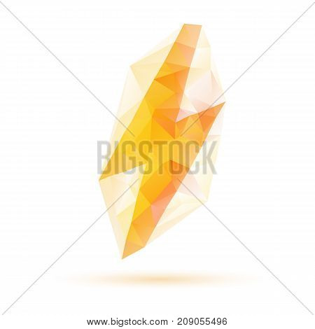 Polygonal lightning on white background. Vector illustration