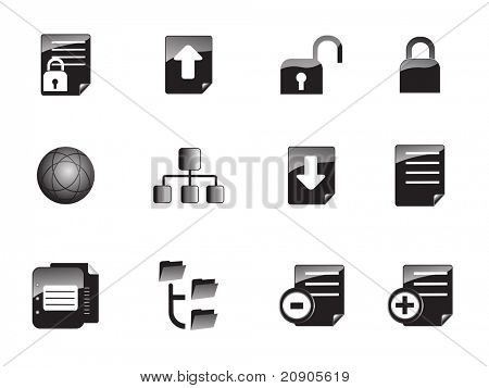Vector black website and internet icons