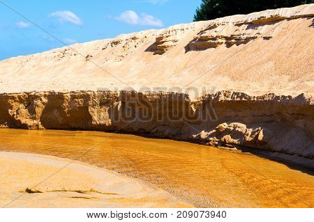 The River At The Foot Of The Sandy Cliff