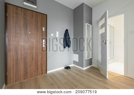 Entryway With Wooden Door