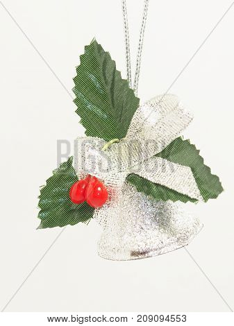 silver Cristmas bell isolated on white background