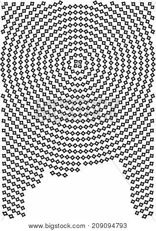 Minimalistic Design. Halfton Cover A4 Format. Halftone Spiral Vector Concentric Squares, Spiral Line