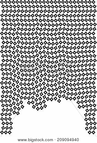 Minimalistic Design. Halfton Cover A4 Format. Halftone Vector Concentric Squares, Spiral Lines, Mode