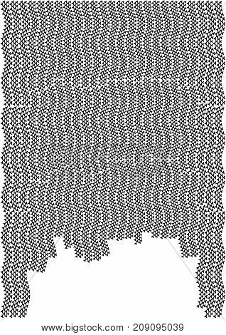 Minimalistic Design. Halfton Cover A4 Format. Halftone Vector Concentric Squares, Spiral Lines, Mode