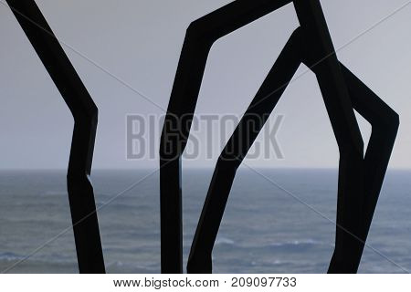 This is a photo of a sculpture on the beach