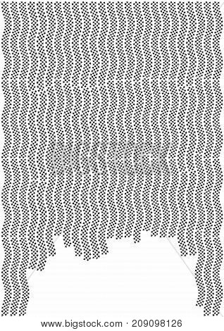 Minimalistic Design. Halfton Cover A4 Format. Halftone Vector Concentric Squares, Spiral Lines, Mode