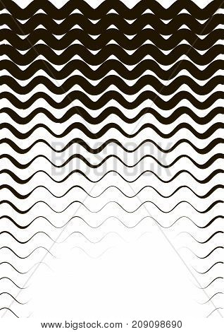 Minimalistic Design. Halfton Cover A4 Format. Halftone Wave Vector Concentric Lines, Modern Business