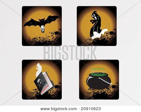 Halloween ikoner set, vektor tapeter