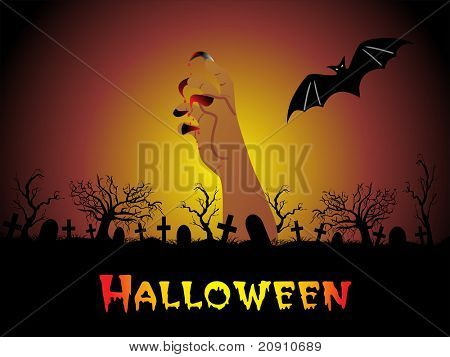 Ghost kéz- és denevér a temetőben, tapéta