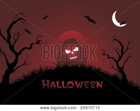 temetői jelenet a Hold fény