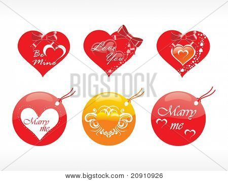 ロマンチックな心に美しいタグ